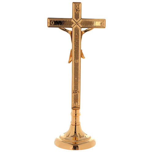 Set d'autel croix et chandeliers laiton doré 24k décoration sur la base 4