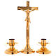 Set d'autel croix et chandeliers laiton doré 24k décoration sur la base s1