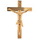 Conjunto de altar crucifixo e castiçais latão dourado 24 K base decorada s2