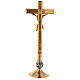 Set d'autel croix et chandeliers raisin et croix laiton doré 24k s7