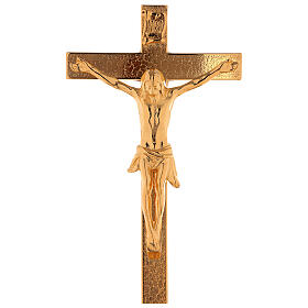Conjunto de altar crucifixo e castiçais uvas e cruz latão dourado 24 K