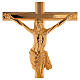 Set d'autel croix et chandeliers bas laitons doré 24k s2