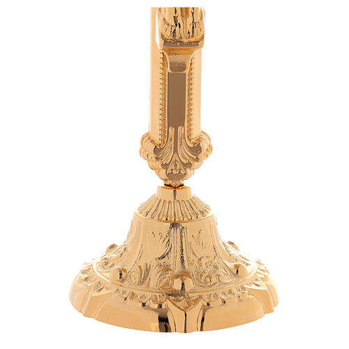 Altar set with small candlesticks 24-karat gold plated brass 4