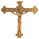 Altar cross in 24K golden brass decorated with stars s2