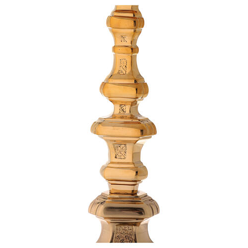 Altar candlestick h 16 in gold plated brass replaceable spike 4