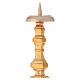 Altar candlestick h 16 in gold plated brass replaceable spike s2