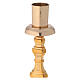Altar candlestick h 16 in gold plated brass replaceable spike s3