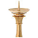 Baroque gilded brass altar candlestick 55 cm high s3