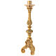 Baroque gilded brass altar candlestick 55 cm high s6