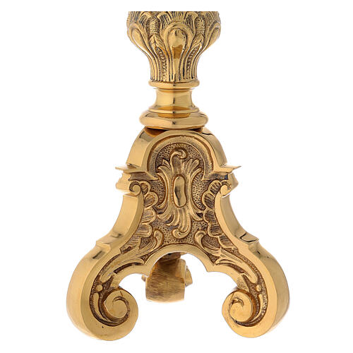 Baroc altar candlestick gold plated brass h 21 1/2 in 4