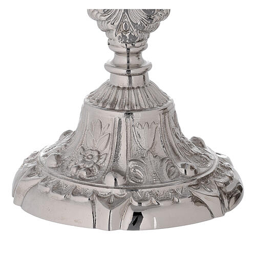 Set d'autel croix chandeliers laiton argenté avec décorations 6