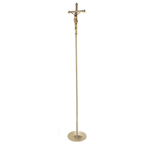Processional crucifix in gold plated brass 5