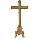 Cruz de altar base barroca latão dourado h 26 cm s5