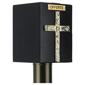 Tronc d'église métal effet bronze avec coffre blindé s6