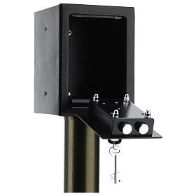 Tronc d'église métal effet bronze avec coffre blindé s8