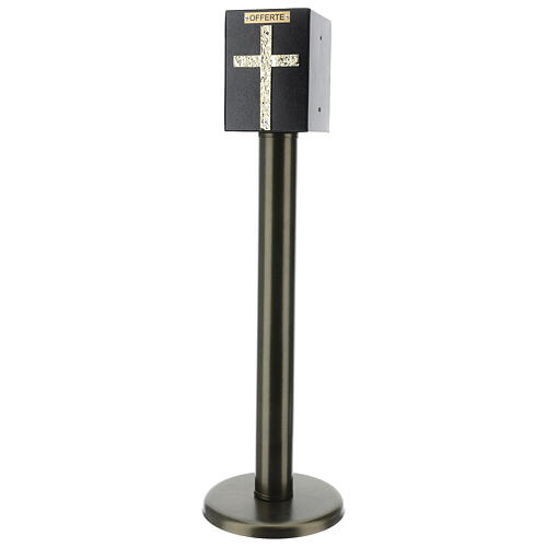 Standing collection box bronze finish with portable safe 1