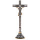 Cross with candle holders, altar set, grapes and leaves s8
