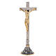 Croix avec chandeliers d'autel base raisin et feuilles s6