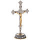 Altar crucifix grapes and leaves on the base with candlesticks s7