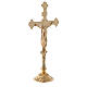 Crucifixo de altar decorado latão dourado 24K 30 cm s4