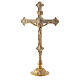 Crucifixo de altar decorado latão dourado 24K 30 cm s5
