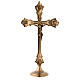 Altar cross with candlesticks in polished brass 36 cm s4