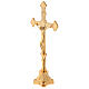 Candeleros y cruz de altar latón dorado 24k 30 cm s2