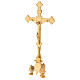 Complete altar cross and brass candlesticks 35 cm s2