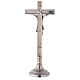 Altar cross and candlestick set in silver-plated brass 40 cm s4