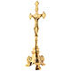 Altar crucifix, both sides, gold plated brass, h 35 cm s3