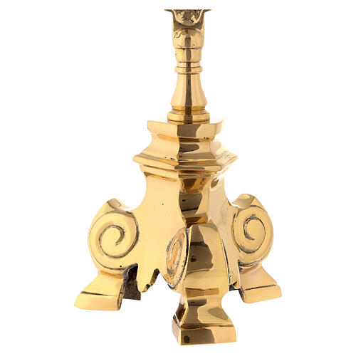 Cruz de altar latão dourado decorada fronte e verso h 35 cm 5