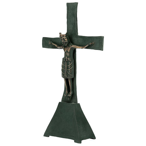 Altar cross set St Zeno with base 2 candle holders  3