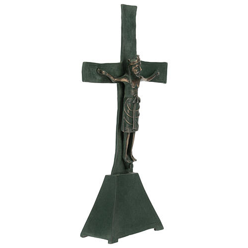 Altar cross set St Zeno with base 2 candle holders  5