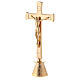 Cruz de altar base antiga acabamento dourado h 27 cm s2