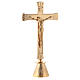 Cruz de altar base antiga acabamento dourado h 27 cm s3