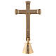 Cruz de altar base antiga acabamento dourado h 27 cm s4