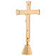 Cruz de altar base cônica acabamento dourado h 24 cm s5