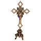Altar set with Byzantine cross and Baroque candlesticks, brass s2
