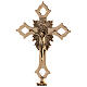 Altar set with Byzantine cross and Baroque candlesticks, brass s3