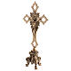 Altar set with Byzantine cross and Baroque candlesticks, brass s4