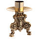 Set da altare candelieri croce bizantina base barocca ottone lucido s6
