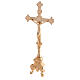 Set altare dorato base rococò croce trilobata candelieri s4
