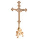 Set altare dorato base rococò croce trilobata candelieri s7