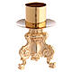 Golden altar set with rococo base, trefoil cross and candlesticks s3