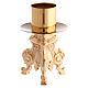 Golden altar set with rococo base, trefoil cross and candlesticks s5