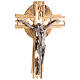 Brass altar set with bicoloured crucifix and candlesticks s6