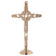 Brass altar set with bicoloured crucifix and candlesticks s8