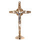Set altare crocefisso bicolore candelieri ottone  s2