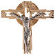 Set altare crocefisso bicolore candelieri ottone  s4
