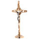 Set altare crocefisso bicolore candelieri ottone  s5